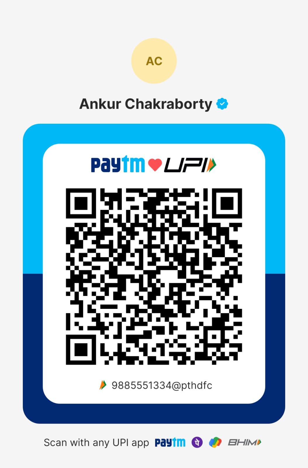 UPI payment QR code